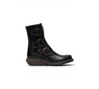 Fly Womens Black SCOP110 Chelsea Leather Ankle Zip Biker Boots