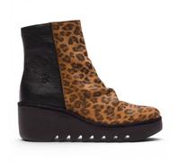 Infinity Leather Women's Fly London Suede Leather Platform Ankle Boots - BAAN538 in Brown | Size: 9