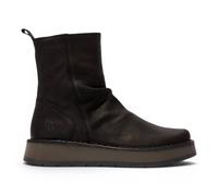 Infinity Leather Women's Fly London Suede Leather Zip Up Platform Ankle Boots - RENO053FLY in Black | Size: 6