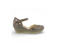 Infinity Leather Women's Fly London Yuna Leather Wedge Sandals in Bronze | Size: 7