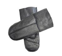 Infinity Leather Womens Black Genuine Real Sheepskin Mittens Warm Gloves