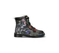 Infinity Leather Women's Gothic Victorian Floral Leather Lace-Up Boots - Laura Vita Incaso-39 in Black | Size: 8