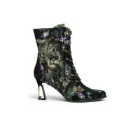 Infinity Leather Women's Gothic Victorian Leather Heeled Lace-Up Boots - Laura Vita Oanelo-03 in Green | Size: 3