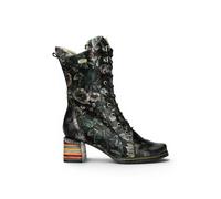 Infinity Leather Women's Gothic Victorian Leather High Lace-Up Boots - Laura Vita Ibcano-15 in Black | Size: 8