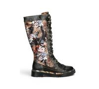 Infinity Leather Women's Gothic Victorian Leather High Lace-Up Boots - Laura Vita Incaso-50 in Black | Size: 3