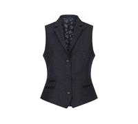 Infinity Leather Womens Herringbone Check Tweed Waistcoat Wool Blend Vest In Black Black