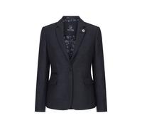 Infinity Leather Womens Herringbone Check Tweed Wool Blend Blazer In Black Black