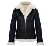Infinity Leather Womens Hooded Sheepskin Flying Leather Jacket-Palermo - Brown Cream - UK M/12 | EU 38 | US 8
