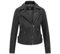 Infinity Leather Women's Leather Brando Biker Jacket - Finnsnes in True Black | Size: Medium