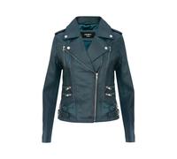 Infinity Leather Women's Leather Brando Biker Jacket-Loddon in Teal | Size: 24 Infinity Leather Teal 24