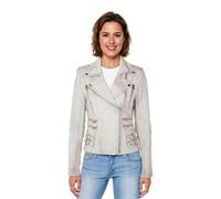 Infinity Leather Womens Leather Brando Biker Jacket - Orlando - White - UK XL/16 | EU 42 | US 12