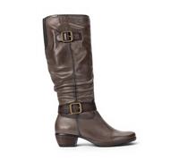 Infinity Leather Women's Leather Heel Knee-High Long Boots - Pikolinos Utiel in Grey | Size: 9