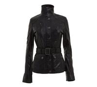 Infinity Leather Women's Leather Military-Inspired Biker Jacket-Middleton in Black | Size: 20 Infinity Leather Black 20