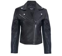 Infinity Leather Women's Leather Retro Biker Jacket-Madeley in Black | Size: 14 Infinity Leather Black 14