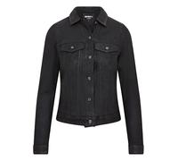 Infinity Leather Women's Leather Trucker Jeans Jacket- Doha in Black | Size: 14 Infinity Leather Black 14