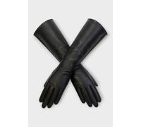 Infinity Leather Women's Long Italian Leather Winter Soft Wool Lining Gloves in Black | Size: Large Infinity Leather Black L