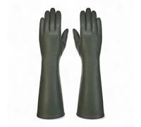 Infinity Leather Womens Long Italian Leather Winter Soft Wool Lining Gloves - Olive - XL