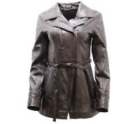 Infinity Leather Women's Md Length Leather Biker Jacket-Okehampton in Brown | Size: 18 Infinity Leather Brown 18