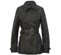 Infinity Leather Women's Mid Length Leather Trench Coat -Oakham in Green | Size: 20 Infinity Leather Green 20
