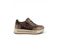 Infinity Leather Women's Mustang Lace-Up Trainers Platform Sneakers - M0332001 in Light Brown | Size: 3.5
