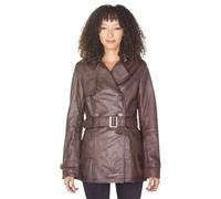 Infinity Leather Women's Nappa Leather Trench Coat-Mosul in Brown | Size: 10
