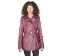 Infinity Leather Women's Nappa Leather Trench Coat-Mosul in Burgundy | Size: 10