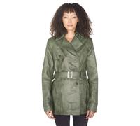 Infinity Leather Women's Nappa Leather Trench Coat-Mosul in Green | Size: 14