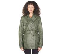 Infinity Leather Women's Nappa Leather Trench Coat-Mosul in Green | Size: 14 Infinity Leather Green 14