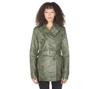 Infinity Leather Women's Nappa Leather Trench Coat-Mosul in Green | Size: 18 Infinity Leather Green 18