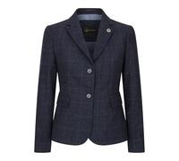 Infinity Leather Women's Navy Blue Tailored Fit Tweed Formal Blazer