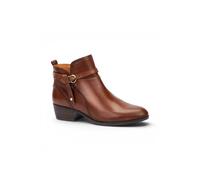 Infinity Women’s Cuero Brown Leather Ankle Bootie Zip Heel Biker Boots - Daroca
