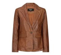 Infinity Leather Womens Real Leather Blazer Jacket Short 1 Buton Brown Tan Black Classic Retro - Timber - Large