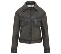 Infinity Leather Women's Retro Biker Leather Jacket - Kopervik in Olive | Size: 3XL