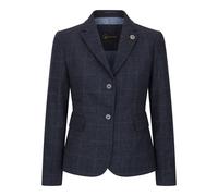 Infinity Leather Women's Navy Blue Tailored Fit Tweed Formal Blazer