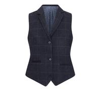 Infinity Leather Women's Tailored Fit Tweed Formal Waistcoat In Blue Blue 14