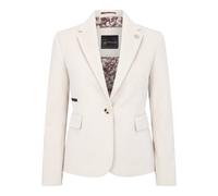 Infinity Leather Women's Cream Tailored Fit Wool Blend Tweed Blazer