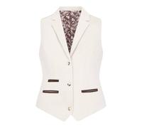 Infinity Leather Women's Tailored Fit Wool Blend Tweed Waistcoat In Beige Beige