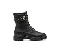 Infinity Leather Women's Tamaris Fashion Leather Lace-Up Zip Combat Ankle Boots in Black | Size: 7.5