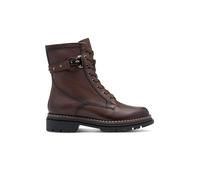 Infinity Leather Women's Tamaris Fashion Leather Lace-Up Zip Combat Ankle Boots in Brown | Size: 5