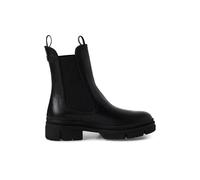 Infinity Leather Tamaris Leather Classic High Pull-On Chelsea Ankle Boots In Black Black 3.5