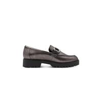 Infinity Leather Women's Tamaris Leather Loafers Slip-On Platform Shoes in Silver | Size: 7.5