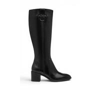 Infinity Leather Women's Tamaris Leather Riding Knee-High Heel Long Boots -25576 in Black | Size: 4