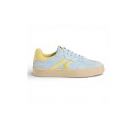 Infinity Leather Women's Tamaris Leather Stripes Trainers Sneaker Shoes - 23723 in Light Blue | Size: 6