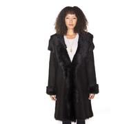 Infinity Leather Women's Toscana Sheepskin Suede Trench Coat-Rochester in Black | Size: 10 Infinity Leather Black 10