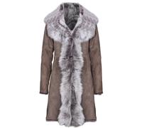 Infinity Leather Women's Toscana Sheepskin Suede Trench Coat-Rochester in Taupe | Size: 10 Infinity Leather Taupe 10