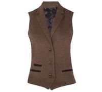 Womens Tweed Herringbone Waistcoat Wool Blend 1920s Formal Vintage Tailored Vest
