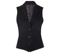Womens Tweed Herringbone Waistcoat Navy Wool 1920s Formal Vintage Tailored Vest