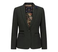 Infinity Leather Women's Tweed Green Check Blazer Wool Classic Jacket
