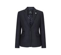 Infinity Leather Women's Womens Herringbone Check Tweed Wool Blend Blazer in Black | Size: 8 Infinity Leather Black 8