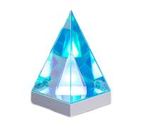 Infinity Light USB Powered, Geometric 3D Table Lamp with Color Shifting Effect, Acrylic Cube or Pyramid Shape for Bedroom, Living Room, Bar, Nightstand Ambient Decor